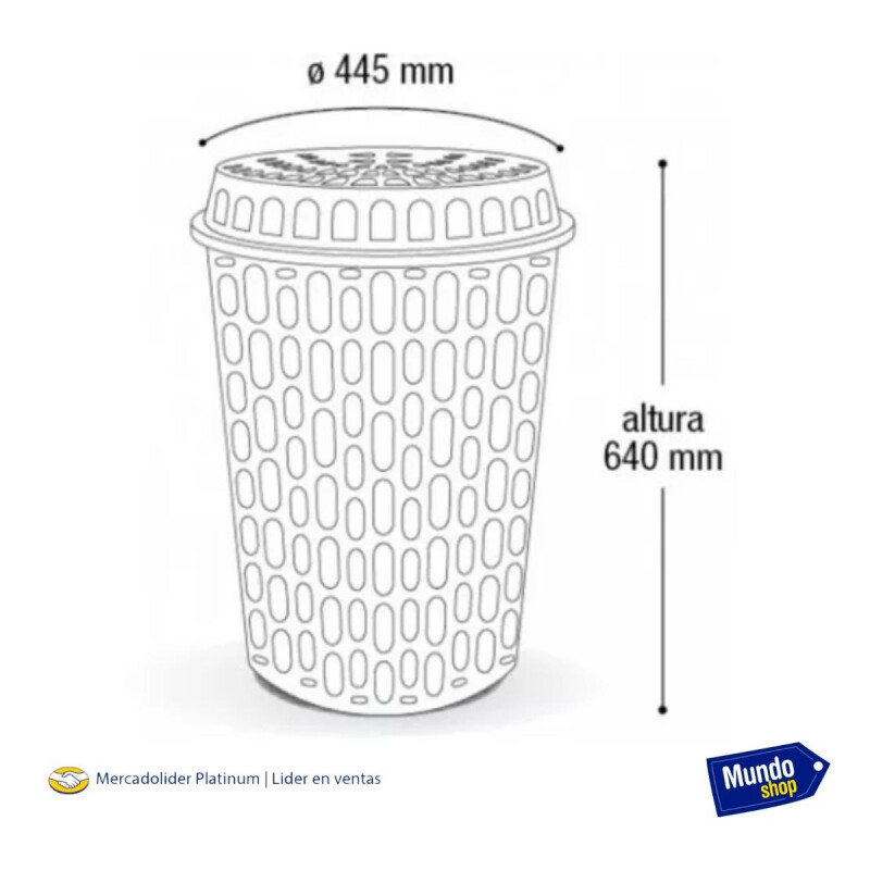 Cesto Para Ropa Organizador Plástico Calado 60lts Espacioso Cesto Para Ropa Organizador Plástico Calado 60lts Espacioso