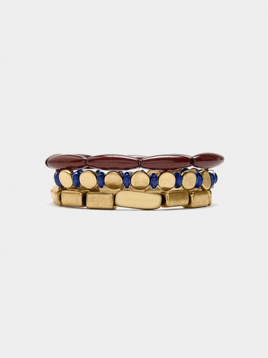 Set De Pulseras Elásticas Con Cuentas multicolor