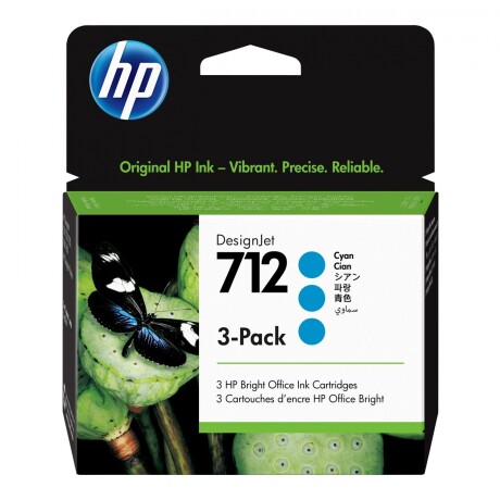 HP 712 - Paquete de 3 - 29 ml - cián - original - DesignJet - cartucho de tinta - para DesignJet Studio, T210, T230, T250, T630, HP 712 - Paquete de 3 - 29 ml - cián - original - DesignJet - cartucho de tinta - para DesignJet Studio, T210, T230, T250, T630,