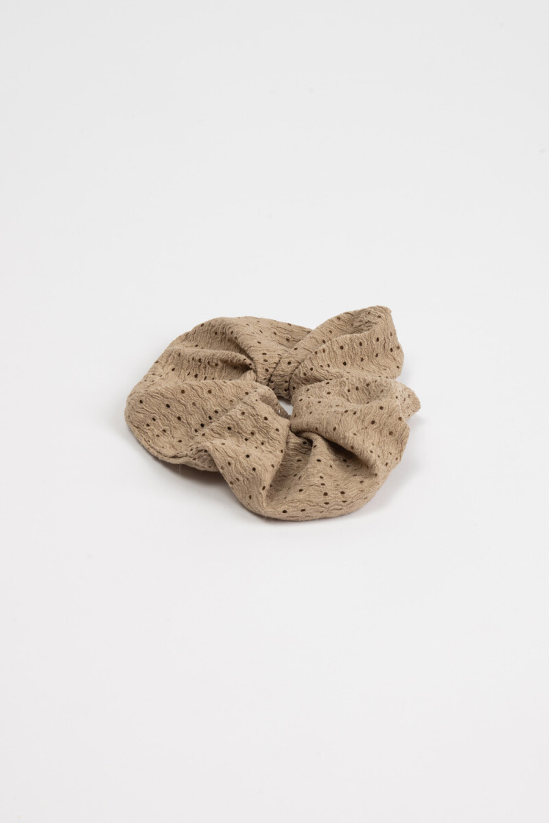 Scrunchie textura Beige