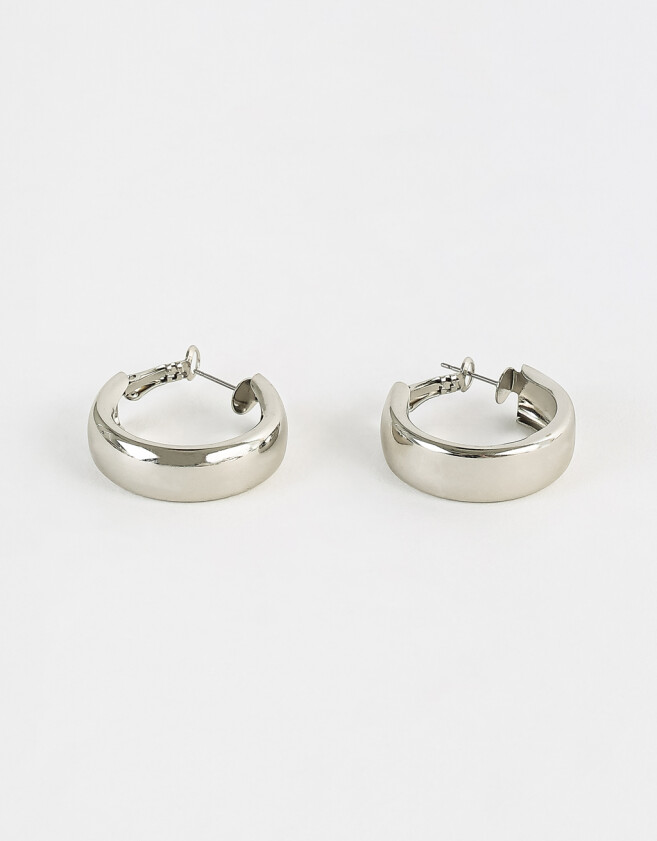 Aros Argollas De metal Argollas Gruesas - Plateado