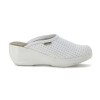 Zueco Country de Mujer Calado Cuero Blanco