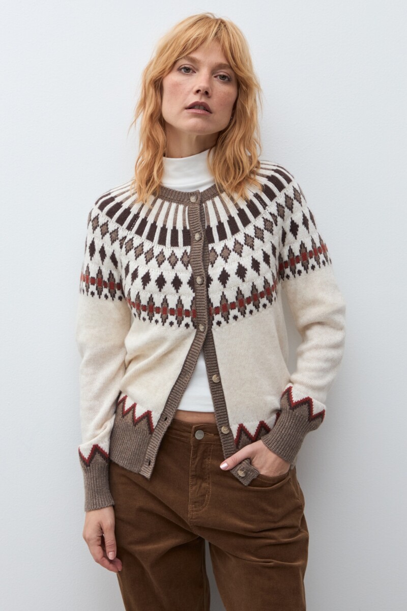 Cardigan Bariloche beige melange