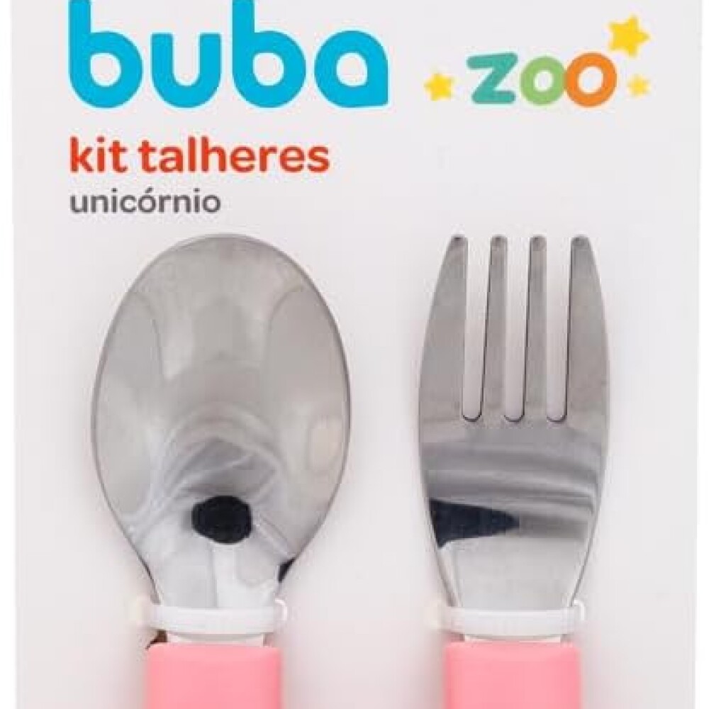 Set cubiertos metal ZOO BUBA rosa