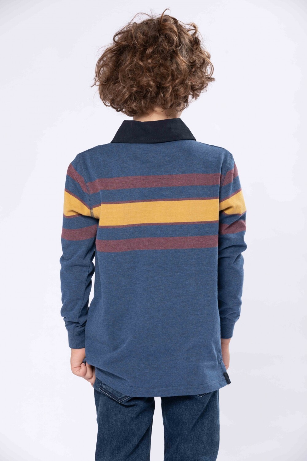 REMERA POLO RAYADA Marino