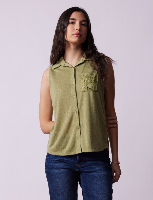 Blusa Detalle Crochet VERDE
