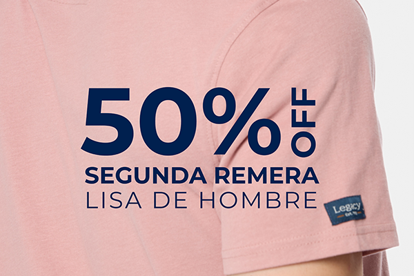 50 % EN SEGUNDA REMERA