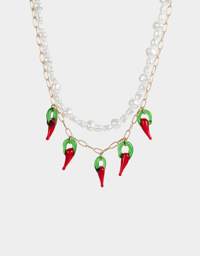 Collares Cortos Con perlas Collar Corto Con Perlas - Dorado