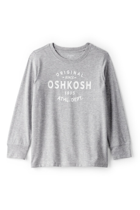 Remera de algodón, gris, con logo Sin color