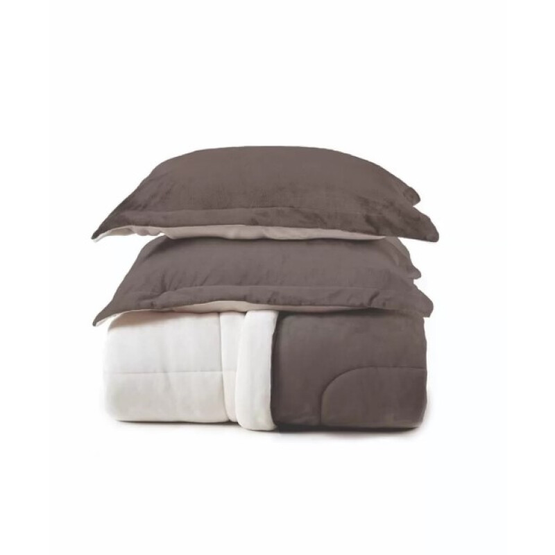 Acolchado Terciopelo y KARSTEN c/porta Almohada KING Suri Gris Oscuro