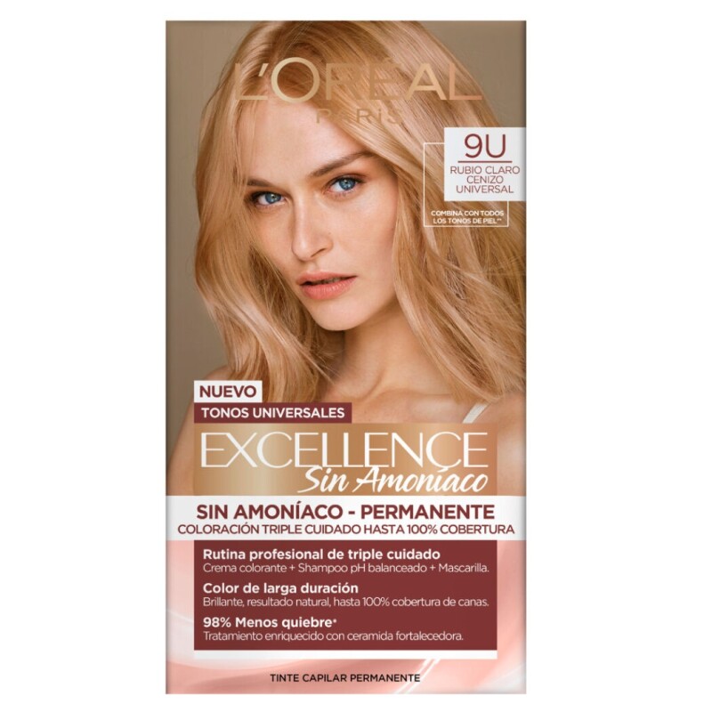 Tinta L'oreal Excellence Nudes 9u Rubio Muy Claro Tinta L'oreal Excellence Nudes 9u Rubio Muy Claro