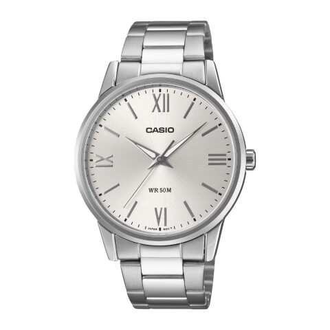 Reloj Casio MTP1303DD 7AVDF para hombre con correa de acero Plateado