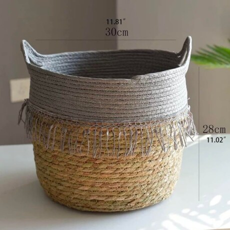 Canasto Seagrass 25 cm Gris