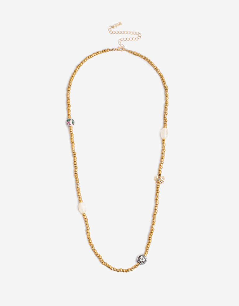 Collares Largos Canutillos Collar Largo Beads - Dorado