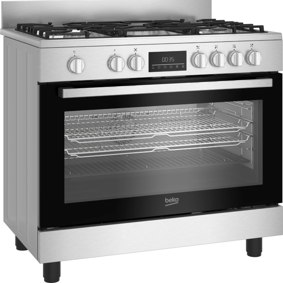 COCINA INOX 4 GAS HORNO 56 LTS. ELECTRICO-ENCENDIDO - acero inoxidable 