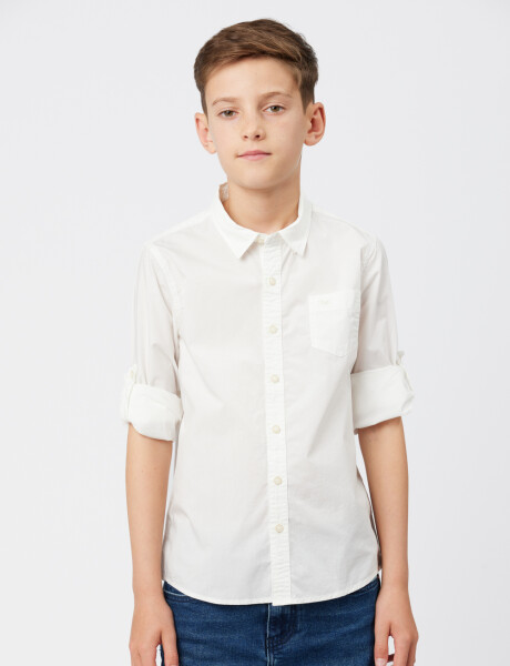 CAMISA LISA DE ALGODÓN Blanco