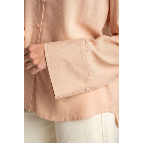 Camisa Con Lino Rosa
