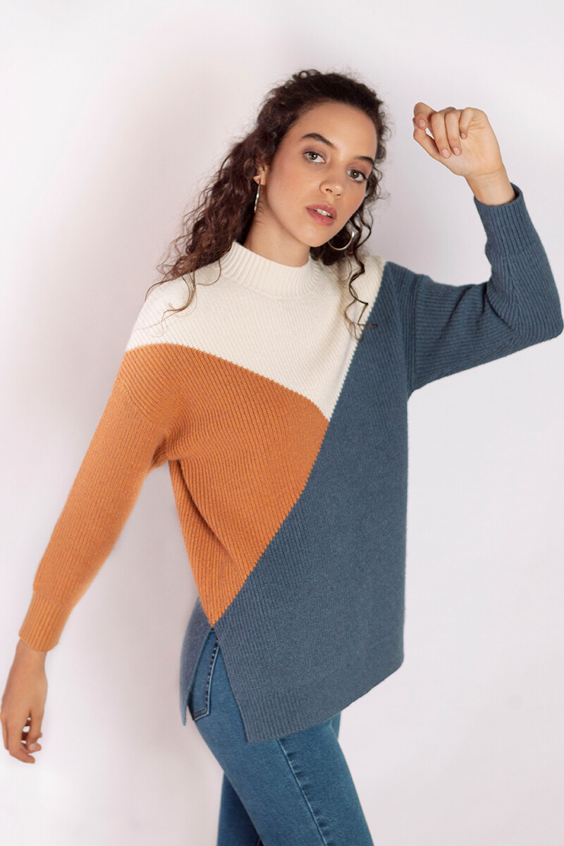 Sweater Block - Azul 