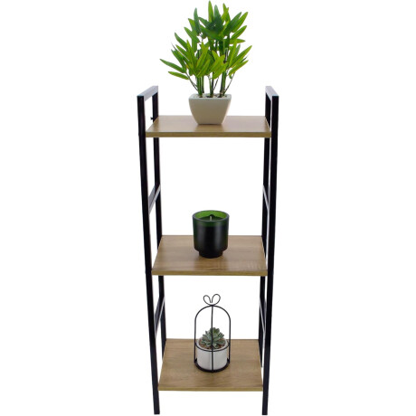 Estantería Vertical 3 Niveles Madera y Metal 29,5x24x80 cm Madera/negro