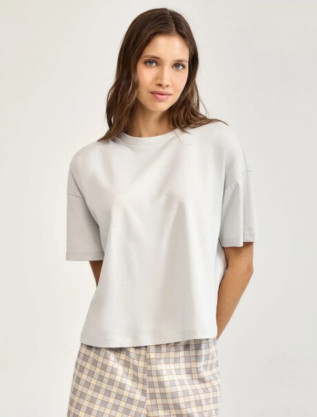 PIJAMA BÁSICO DE ALGODÓN GRIS