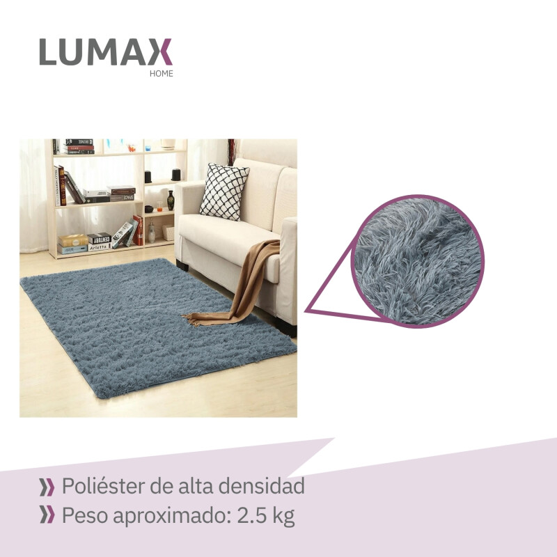 Alfombra Peluda Lumax Shaggy 1.5 X 2.0 Mts Azul Piedra