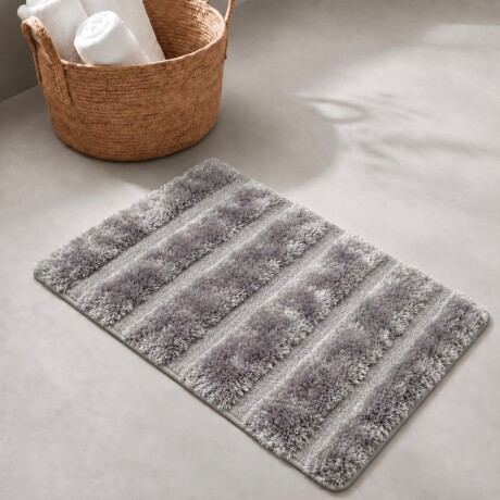 Alfombra de Baño de Pelo Largo con Rayas en Relieve 40x60cm Alfombra de Baño de Pelo Largo con Rayas en Relieve 40x60cm