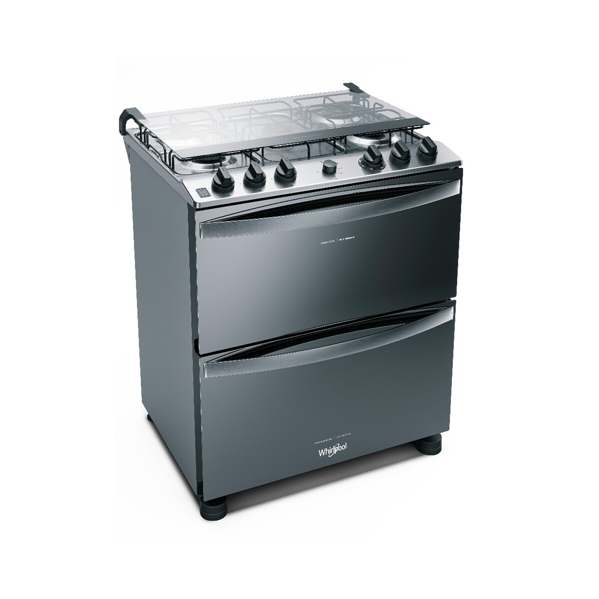 Cocina Whirlpool 5 Hornalla Doble Horno Gas y Electrico Inoxidable 