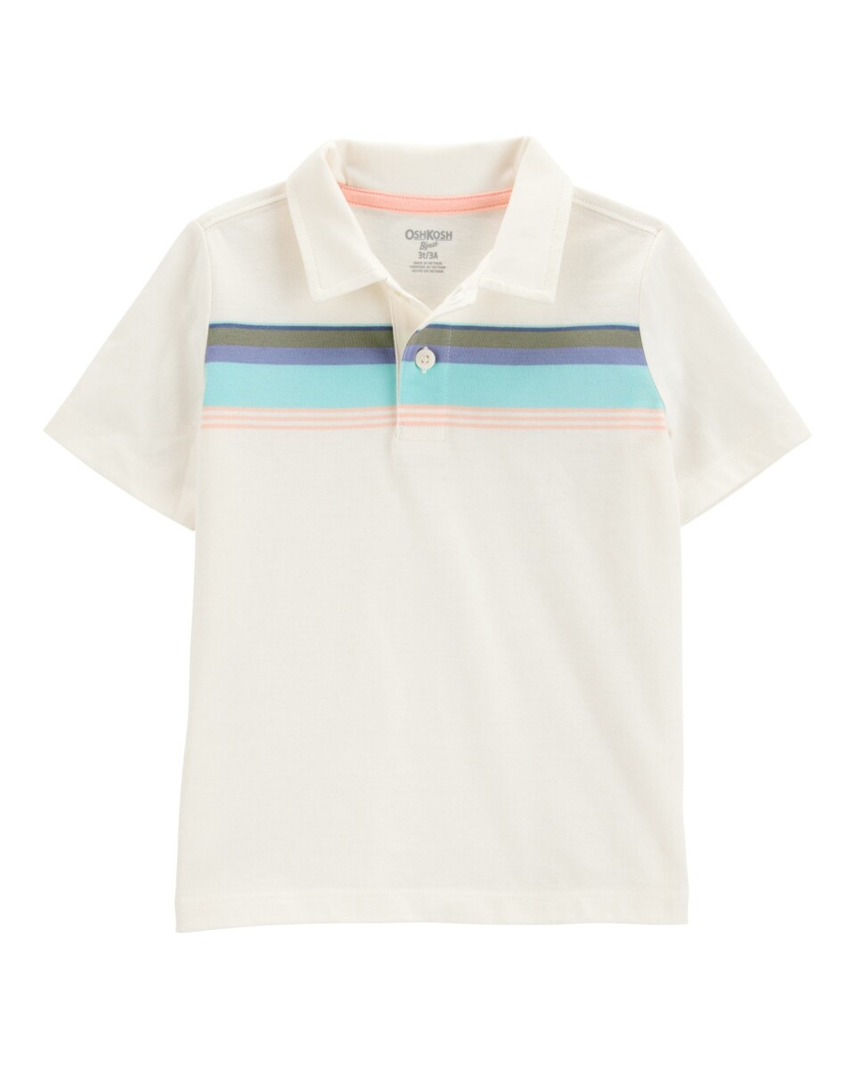Remera polo de algodón, color crema 