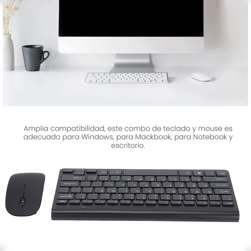 Combo de Teclado y Mouse Inalámbrico Slim Negro Combo de Teclado y Mouse Inalámbrico Slim Negro