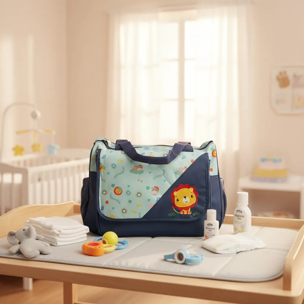 Bolso maternal, pañalero con cambiador. Leon