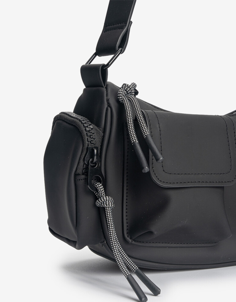 City Engomado Cartera Formato Baguette Rue Du Voyage - Negro