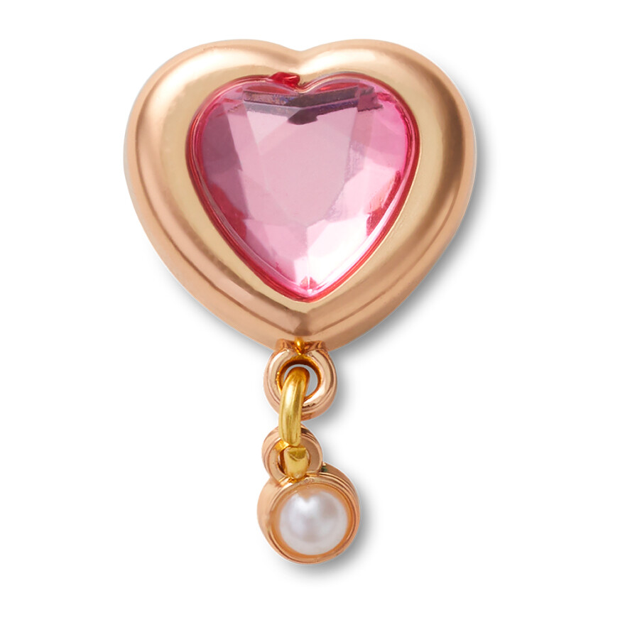 Jibbitz Gold Heart Gem with Pearl Multicolor