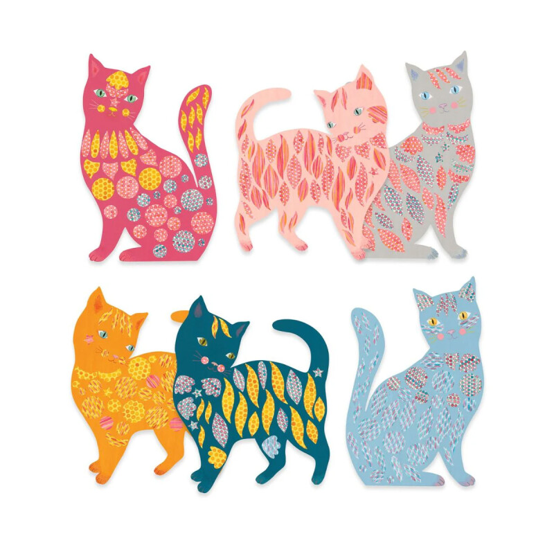 Actividad de stickers de gatos adorables de Elodie Djeco Actividad de stickers de gatos adorables de Elodie Djeco