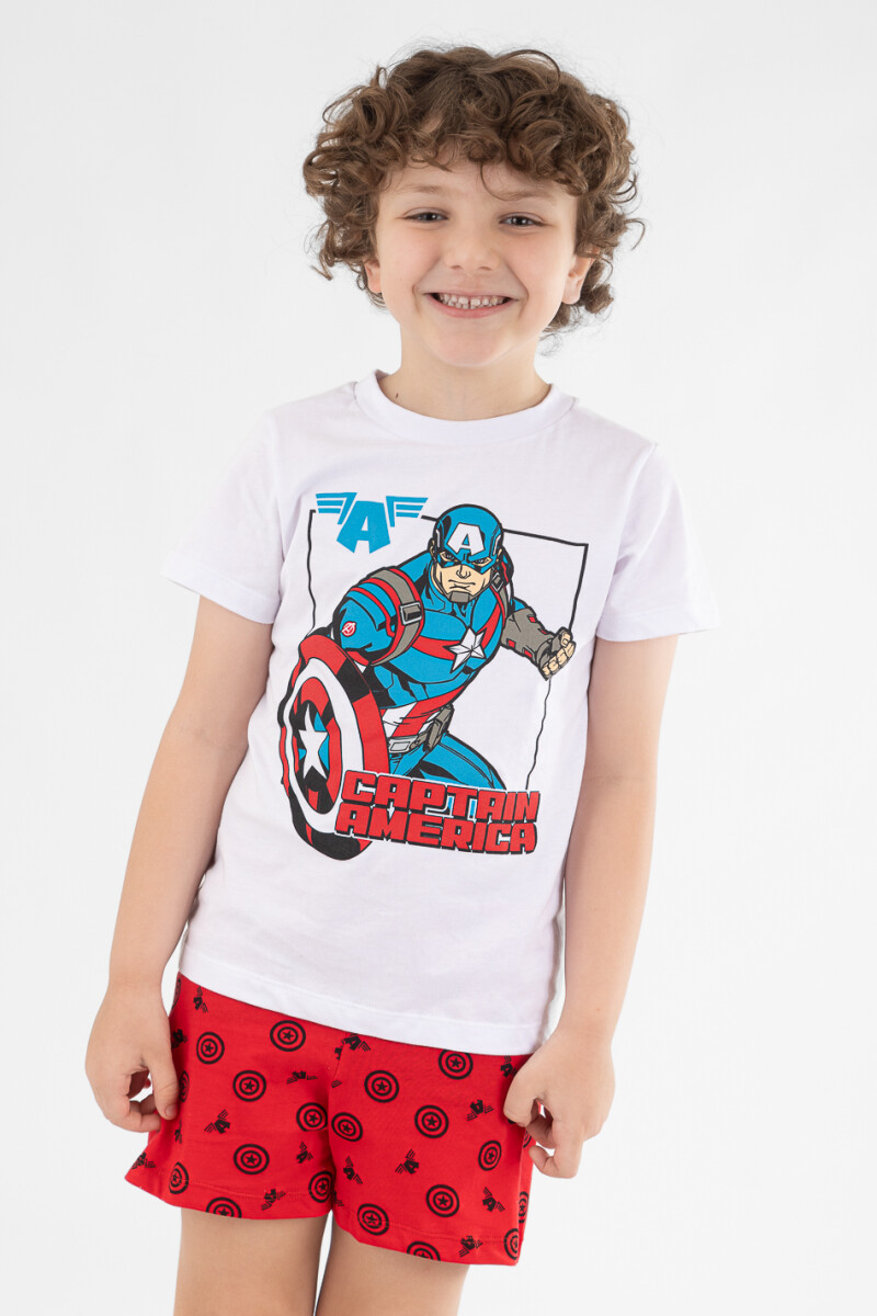 Pijama infantil captain america - Blanco 