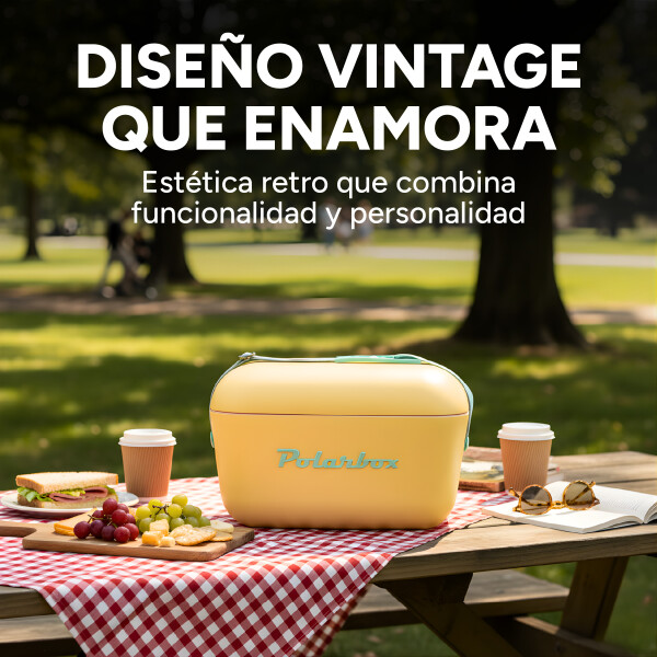 Conservadora Hielera Vintage 12L Litros Latas Hielo Polarbox Color Amarillo
