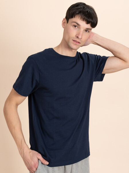 Camiseta con cuello redondo Azul Marino