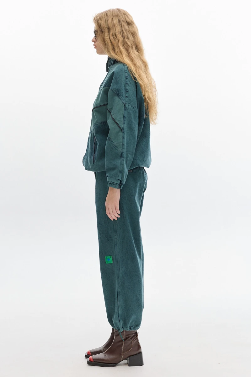 Campera Olímpica Denim Washed Green