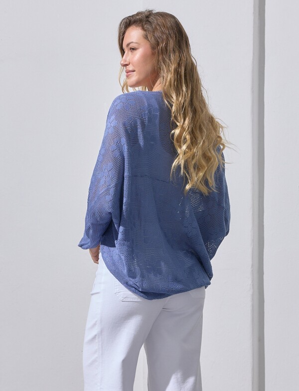 Cardigan Tejido CELESTE OSCURO