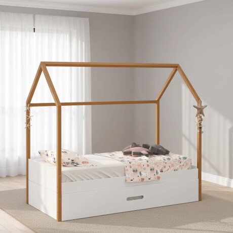 CAMA MARINERA CASITA 1 PLAZA MDF-Y-MADERA BLANCO TUTTO