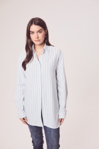 Blusa Rayas Celeste