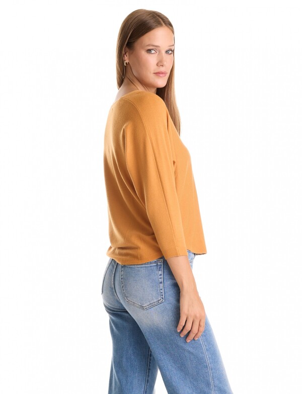 Buzo Dolman Escote V MOSTAZA