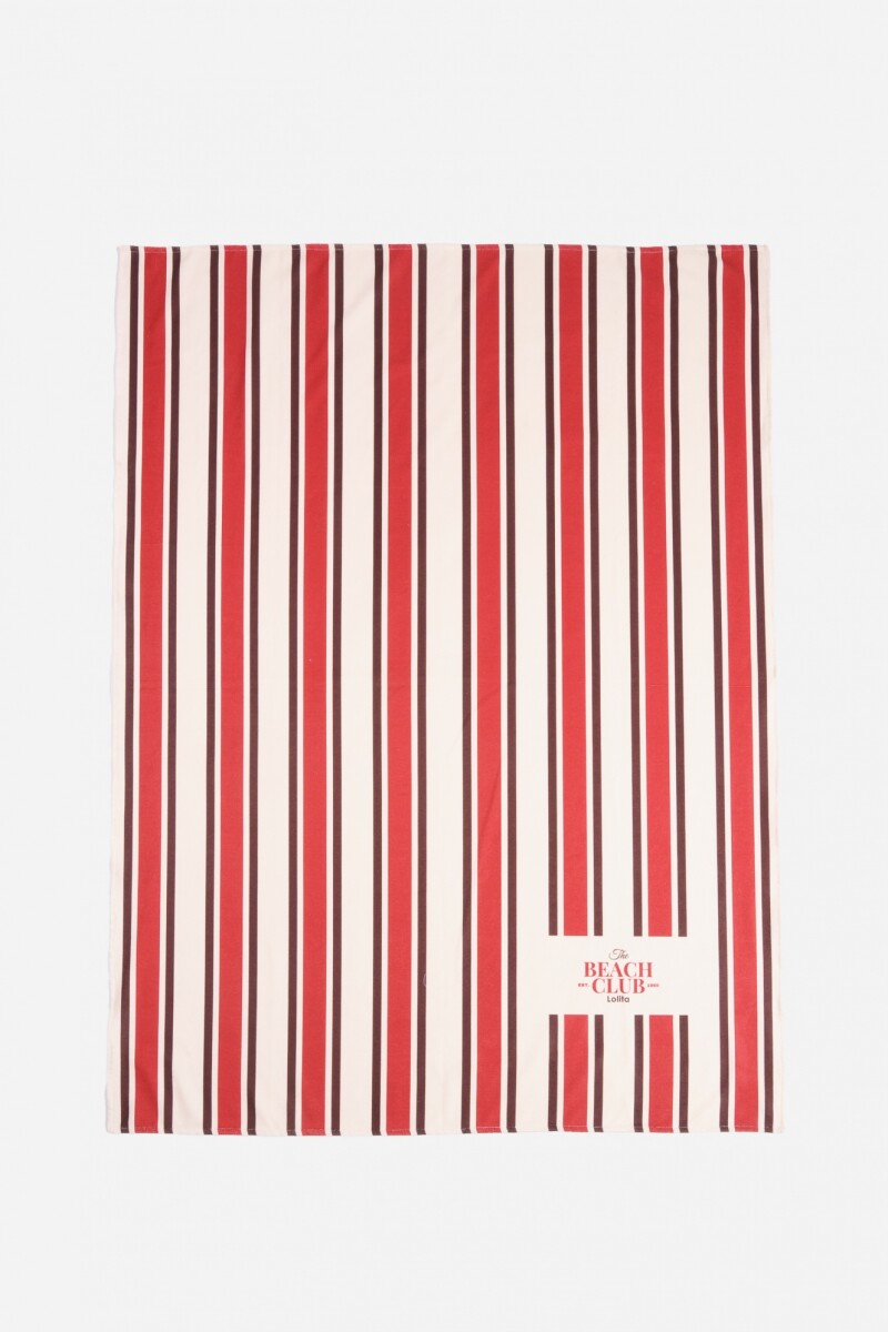 Toallón rayado The Beach Club rojo