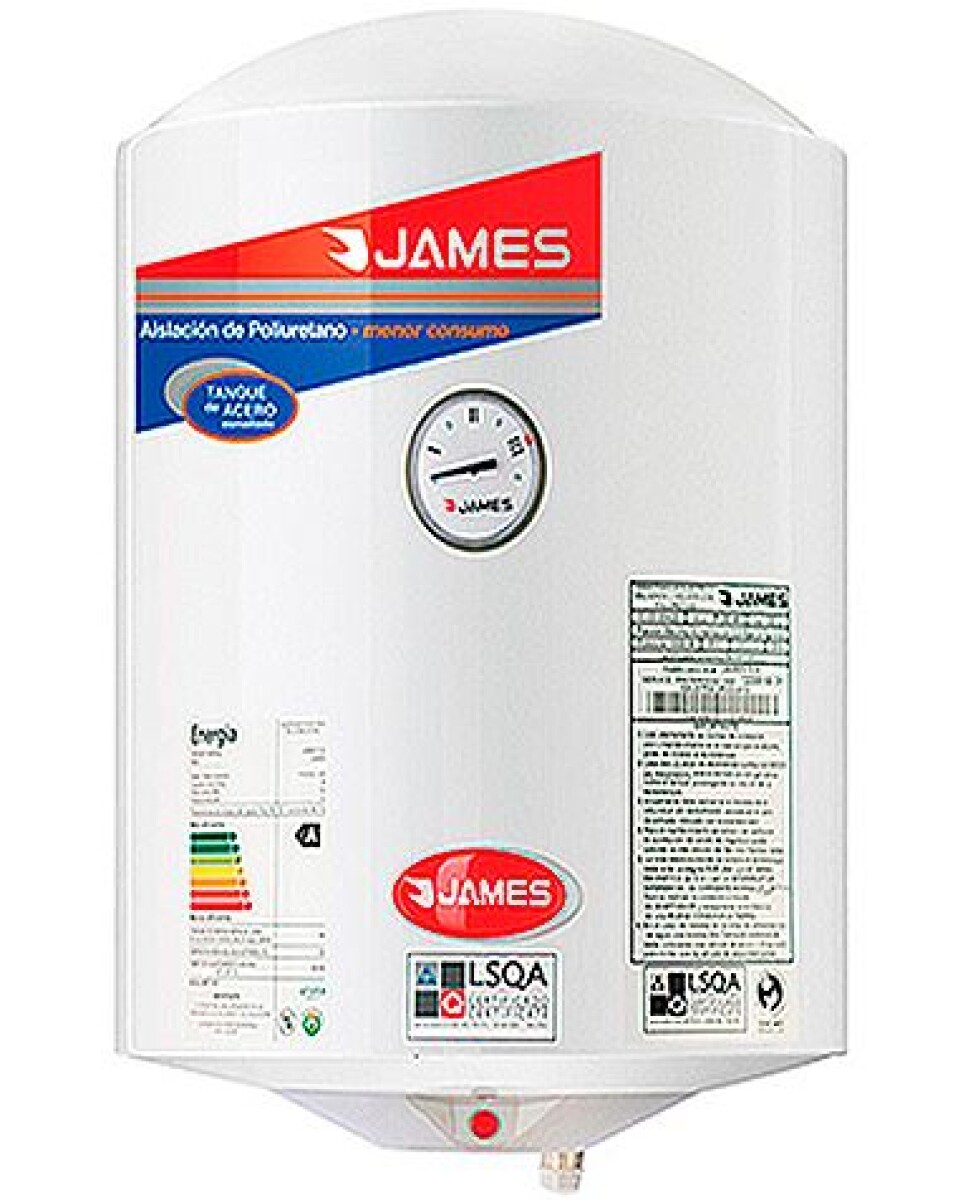 TERMOTANQUE JAMES 60 L ACERO Cilindrico 