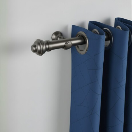Barrote cortina de metal 1,5 m + 2 Soportes GRIS OSCURO
