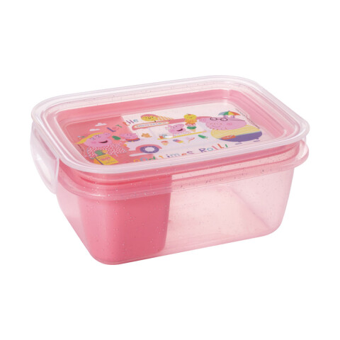Pote Plástico Peppa Pig Con Traba y División 630 ml U