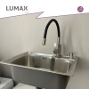 Pileta de cocina Lumax Acero Simple Canilla flexible 55x40 cm Negro