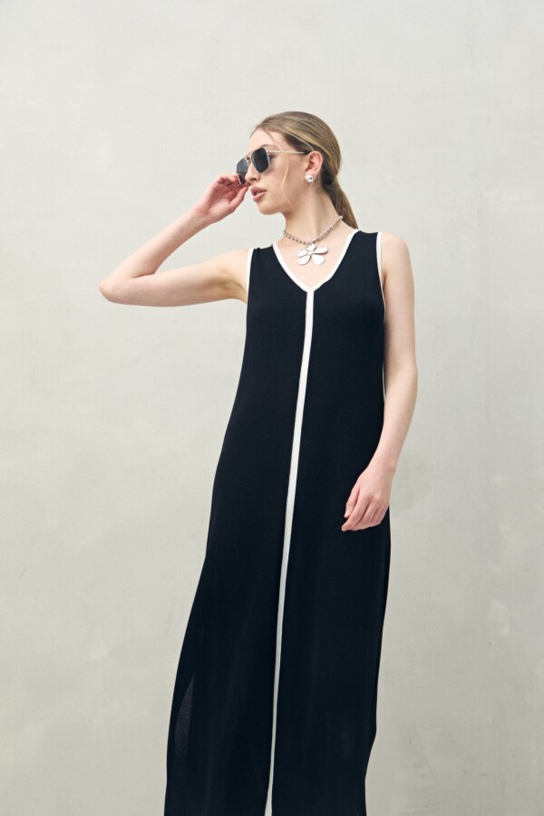 VESTIDO SOLEYA Negro/Crudo