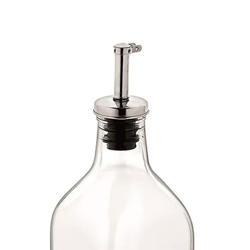 Aceitero vidrio 250 cc pico de metal TRANSPARENTE