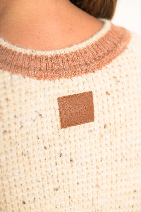 Sweater Textura Combinado Beige Melange