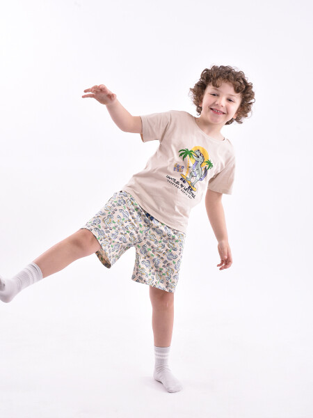 PIJAMA DINO SKATE REMERA + SHORT ESTAMPADO 1